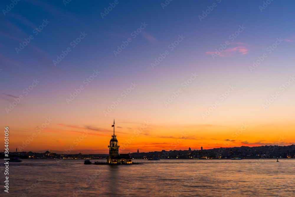 Romantic Istanbul Sunset Landscape.