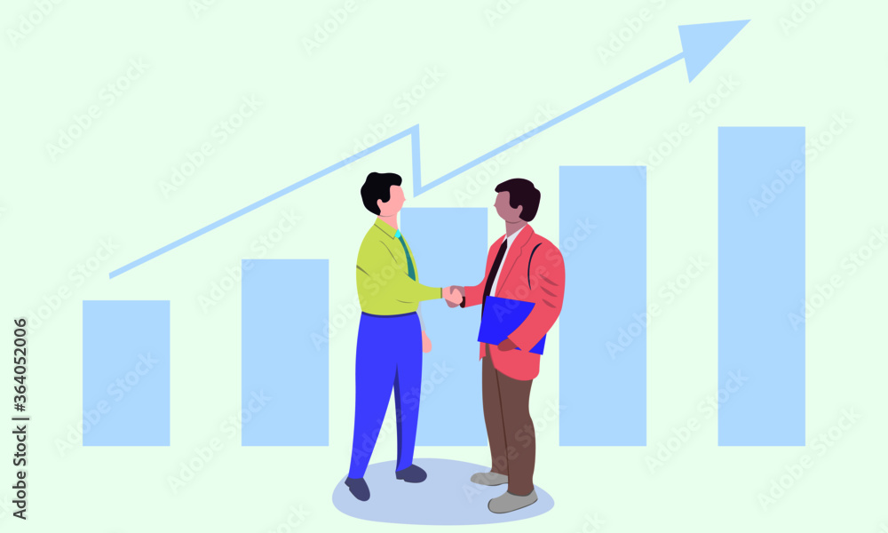 Business people graph illustration Business people graph illustration