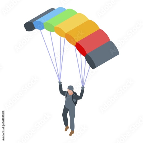 Adrenaline parachuter icon. Isometric of adrenaline parachuter vector icon for web design isolated on white background