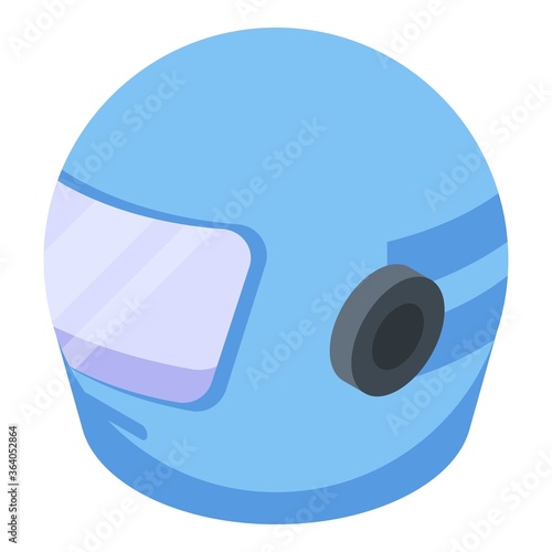 Parachuter helmet icon. Isometric of parachuter helmet vector icon for web design isolated on white background