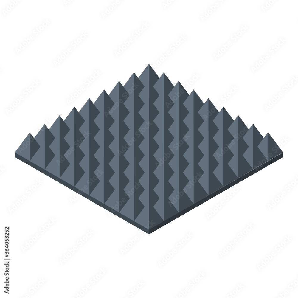Music soundproofing panel icon. Isometric of music soundproofing panel vector icon for web design isolated on white background