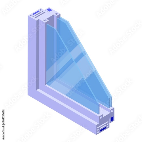 Soundproof window icon. Isometric of soundproof window vector icon for web design isolated on white background