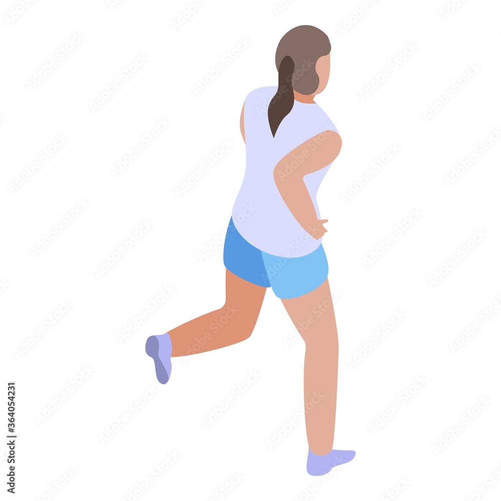 Woman morning running icon. Isometric of woman morning running vector icon for web design isolated on white background Woman morning running icon. Isometric of woman morning running vector icon for web design isolated on white background