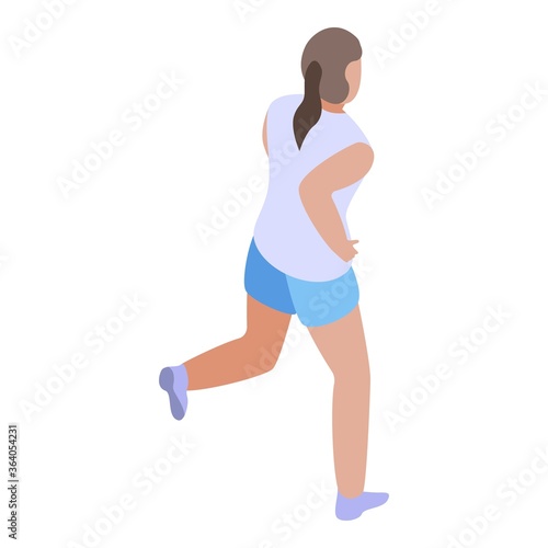 Woman morning running icon. Isometric of woman morning running vector icon for web design isolated on white background
