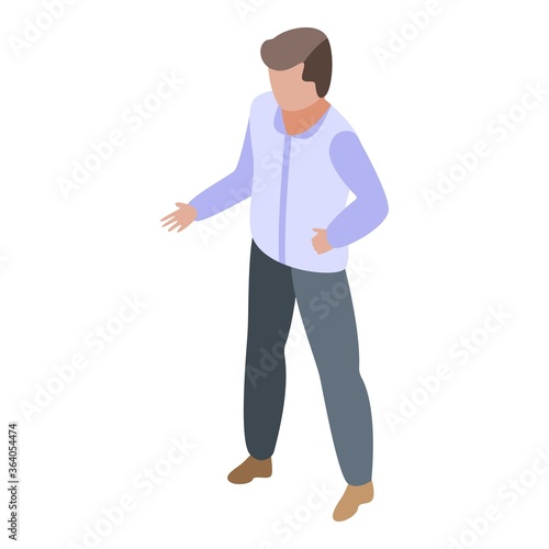 Boy ready for programming icon. Isometric of boy ready for programming vector icon for web design isolated on white background