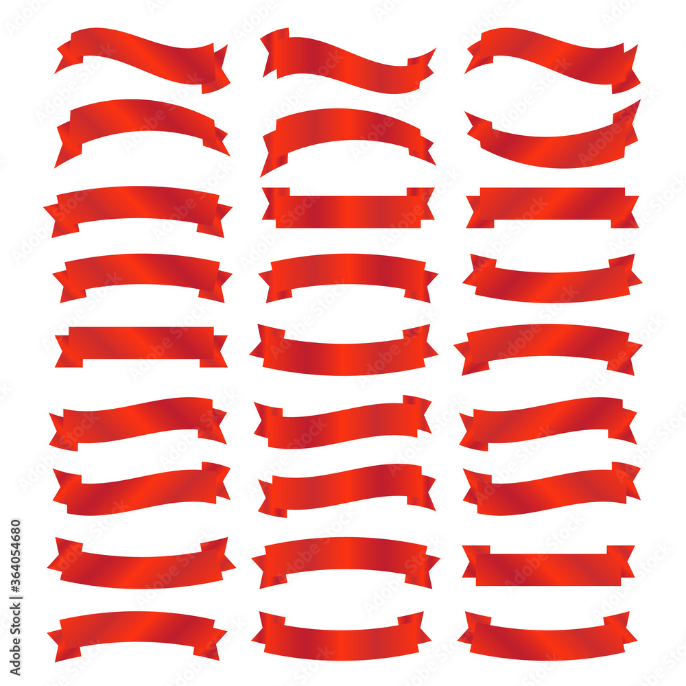 Retro style ribbons set. Ribbon banner vector. Christmas red ribbons banner Retro style ribbons set. Ribbon banner vector. Christmas red ribbons banner