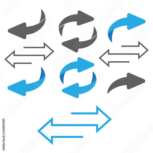 Flip over or turn arrow. Reverse sign