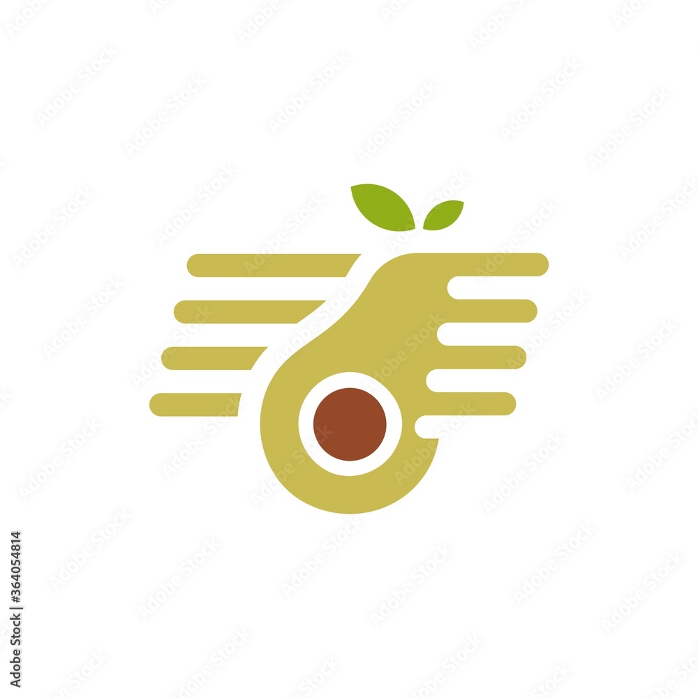 Avocado fruit logo template. Fast Avocado vector design. Health food logotype Avocado fruit logo template. Fast Avocado vector design. Health food logotype