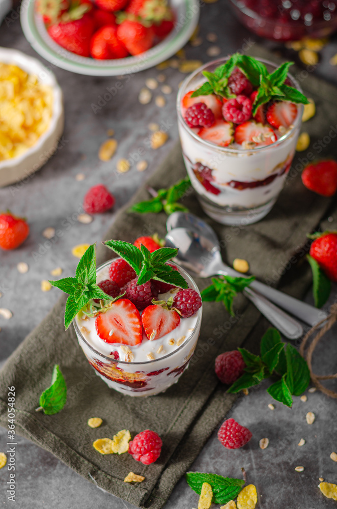 Granola yogurt fruits Granola yogurt fruits