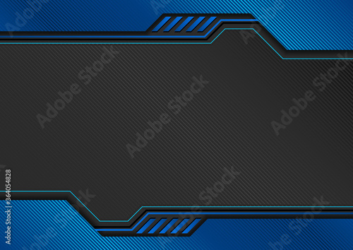 Blue Abstract Tech Background with Decorative Diagonal Linear Pattern - Moder...