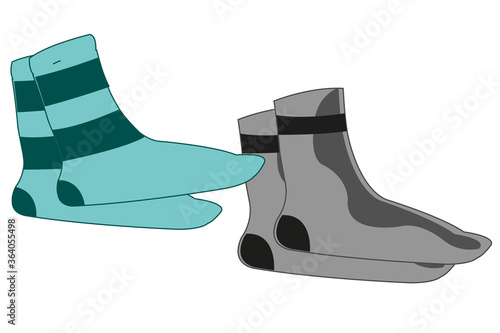 Vector illustration garment socks of the varied colour