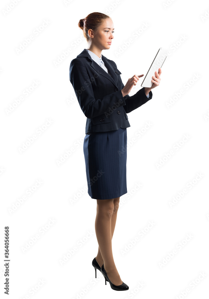 Portrait of young woman with tablet computer. Portrait of young woman with tablet computer.