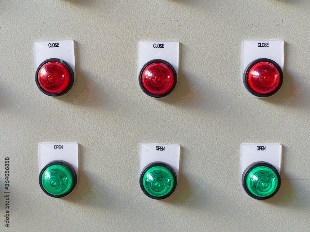 Power panel alarm open/close light visual or signal warning Power panel alarm open/close light visual or signal warning