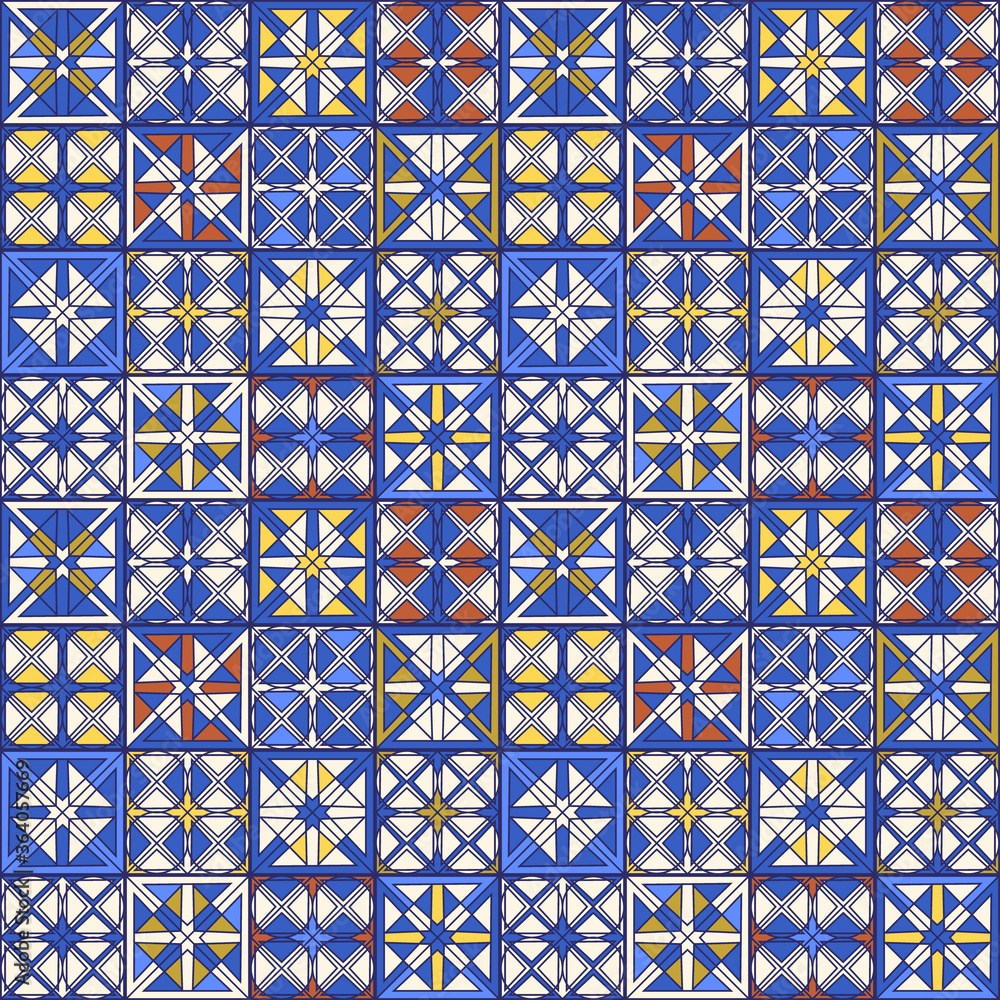 Catholic tile inspired seamless pattern. Vector design.
