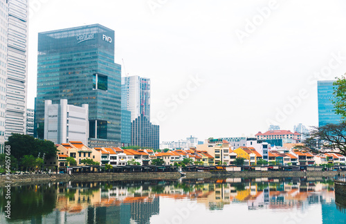 The colorful houses waterfront of Singapore. © PhetcharatBiRTH