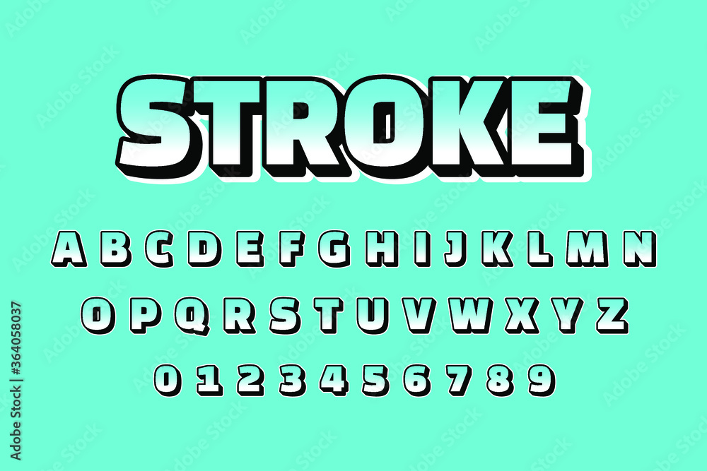 Modern 3D font and alphabet for poster, sticker vector Modern 3D font and alphabet for poster, sticker vector