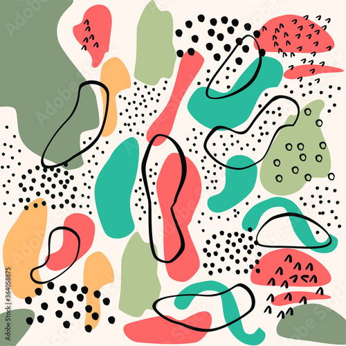 illustration vector EPS Print hand draw painted abstract modern art for wall decoration or postcard cover or textile or background or other