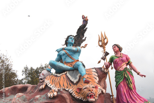 Statue of Lord shiva with his trident at haridwar