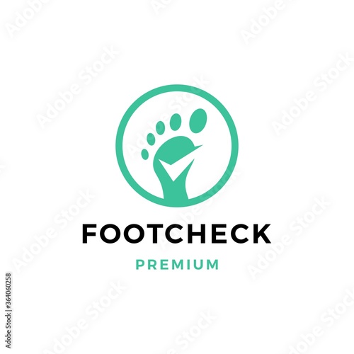 foot check feet podiatric logo vector icon illustration