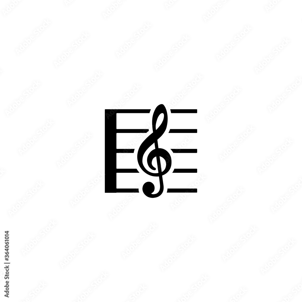 Musical Score Vector Icon. Clef note - Vector Musical Score Vector Icon. Clef note - Vector