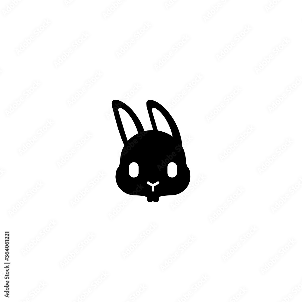 Obraz premium Rabbit Face Vector Icon. Isolated Bunny Rabbit Illustration