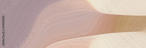 abstract dynamic horizontal header with dark gray, rosy brown and antique white colors. fluid curved flowing waves and curves for poster or canvas