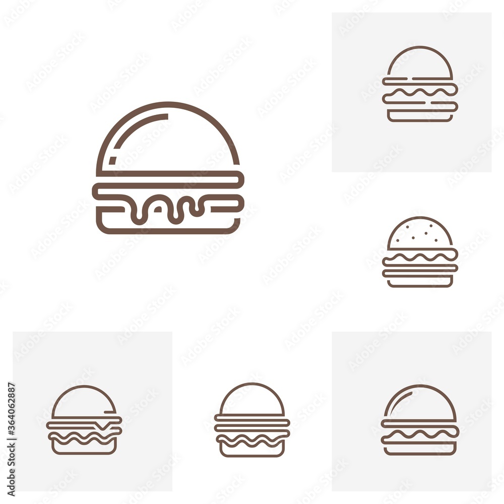 Set of Burger Logo design Concepts, Burger bakery logo design vector Set of Burger Logo design Concepts, Burger bakery logo design vector