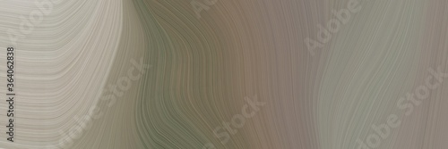 abstract colorful designed horizontal banner with gray gray, ash gray and pastel brown colors. fluid curved flowing waves and curves for poster or canvas © Eigens