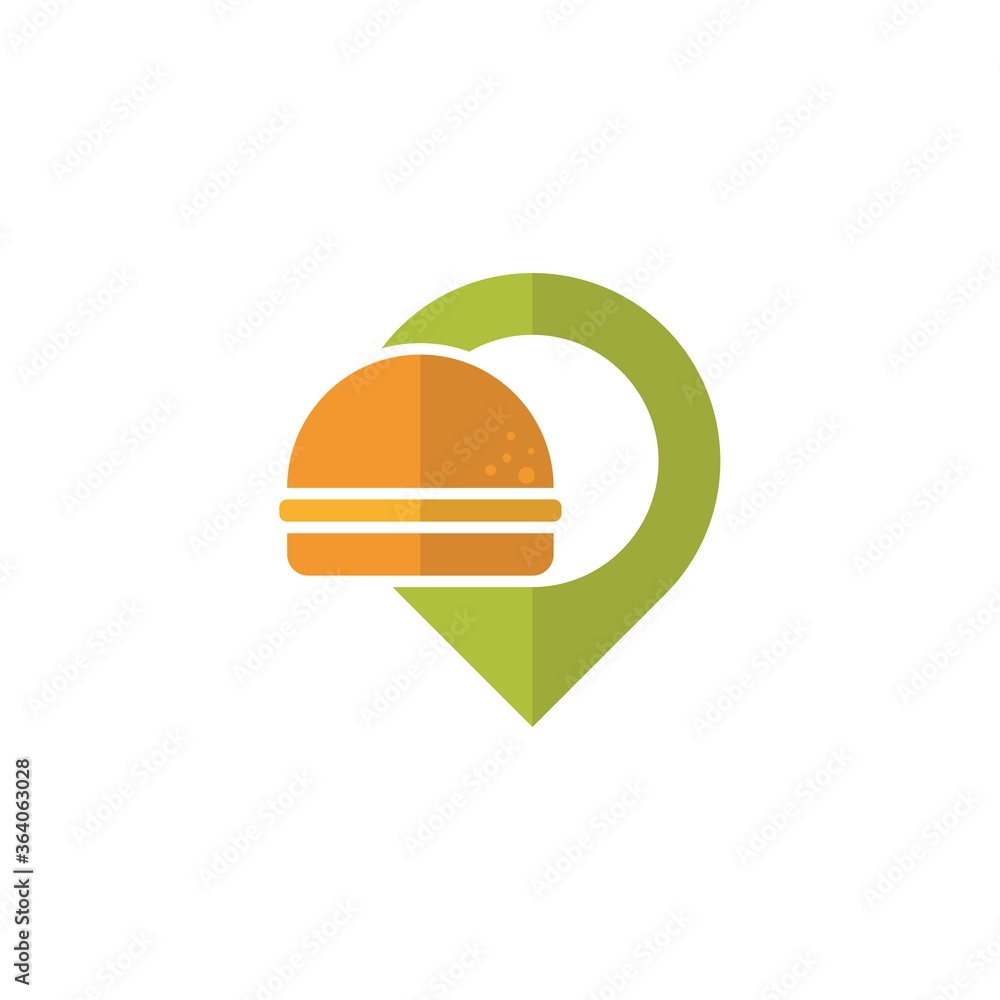 Fototapeta premium Burger Point Logo design template, Burger bakery logo design vector