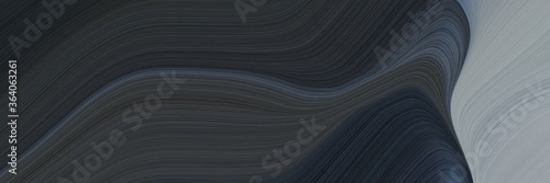 abstract modern designed horizontal header with very dark blue, dark gray and dark slate gray colors. fluid curved flowing waves and curves for poster or canvas