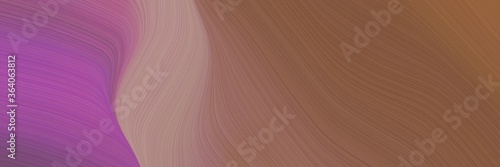 abstract artistic designed horizontal banner with pastel brown, antique fuchsia and rosy brown colors. fluid curved lines with dynamic flowing waves and curves for poster or canvas