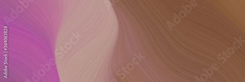 abstract artistic horizontal header with pastel brown, pale violet red and rosy brown colors. fluid curved lines with dynamic flowing waves and curves for poster or canvas