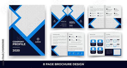 8 Pages creative business brochure template and simple & minimal design template