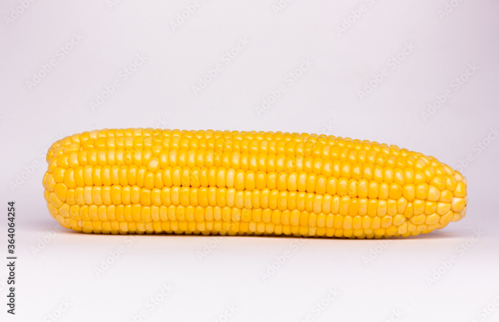 pieces of yellow corn, isolated corn, viewed from the side pieces of yellow corn, isolated corn, viewed from the side