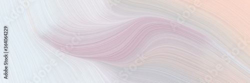 abstract modern designed horizontal banner with light gray, lavender and pastel purple colors. fluid curved flowing waves and curves for poster or canvas © Eigens