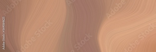 abstract surreal designed horizontal banner with rosy brown, burly wood and pastel brown colors. fluid curved flowing waves and curves for poster or canvas