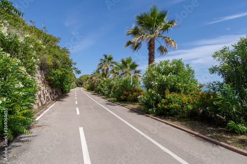 Riviera coastal bike path, Liguria, Italy