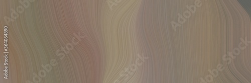 abstract decorative designed horizontal header with pastel brown, rosy brown and dim gray colors. fluid curved lines with dynamic flowing waves and curves for poster or canvas