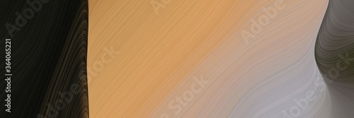 abstract colorful horizontal header with rosy brown, dark khaki and very dark green colors. fluid curved lines with dynamic flowing waves and curves for poster or canvas