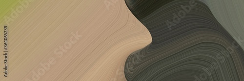 abstract surreal horizontal banner with dark slate gray, rosy brown and dim gray colors. fluid curved flowing waves and curves for poster or canvas © Eigens