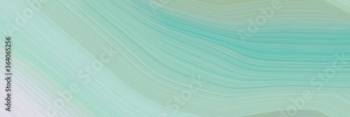 abstract decorative designed horizontal header with pastel blue, medium aqua marine and light gray colors. fluid curved flowing waves and curves for poster or canvas