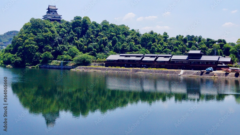 犬山城と木曽川へのリフレクト
