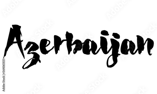Azerbaijan Country Name Handwritten Text Calligraphy