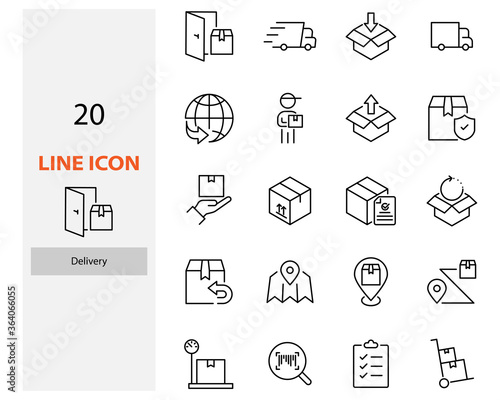 set of delivery icons, box, service, shipping