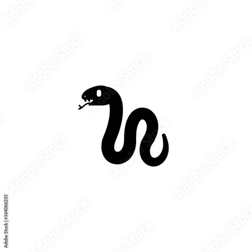 Snake Vector Icon. Isolated Green Snake Illustration Sticker Icon	