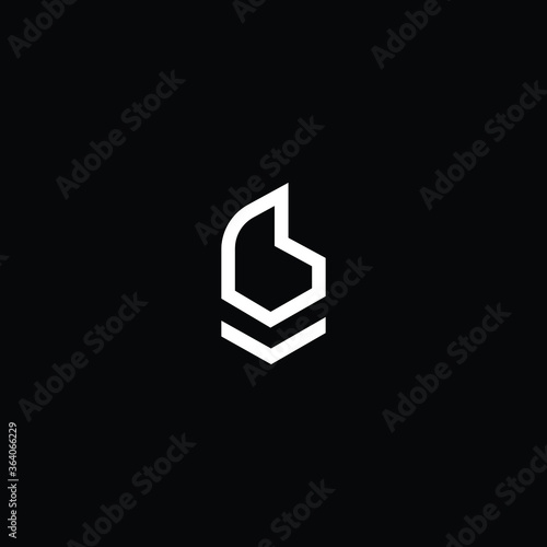 Minimal elegant monogram art logo. Outstanding professional trendy awesome artistic BV VB initial based Alphabet icon logo. Premium Business logo white color on black background photo
