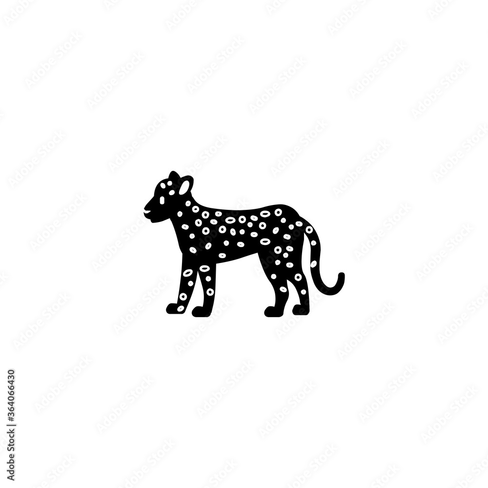 Leopard Vector Icon. Isolated Jaguar, Panthera Illustration Icon Leopard Vector Icon. Isolated Jaguar, Panthera Illustration Icon