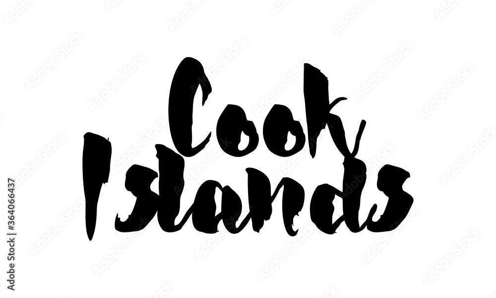 Cook Islands Country Name Handwritten Text Calligraphy Cook Islands Country Name Handwritten Text Calligraphy