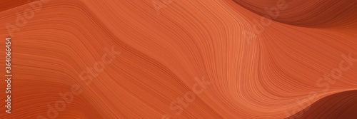 abstract modern horizontal header with coffee, chocolate and saddle brown colors. fluid curved flowing waves and curves for poster or canvas