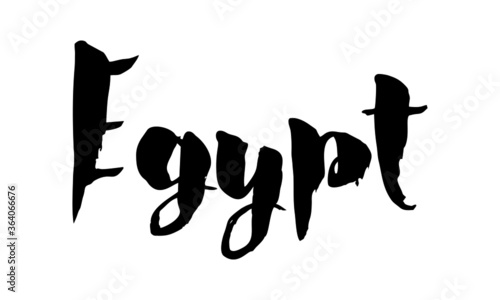 Egypt Country Name Handwritten Text Calligraphy Black Color Text on White Background